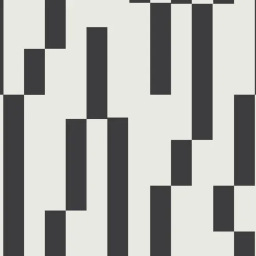Black and White Modern Bauhaus Geometric Repeat Pattern Wallpaper