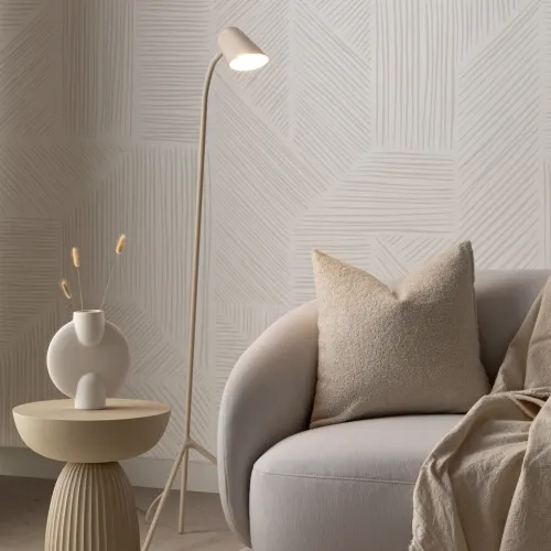 Taupe geometriske linjer fototapet