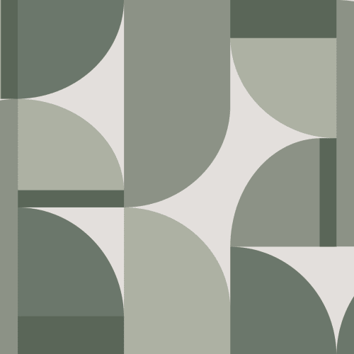 Groene Geometrische Eigentijdse Abstracte Muurschildering