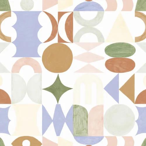Multicolor Pastel Geometric Totem Shapes Tapet
