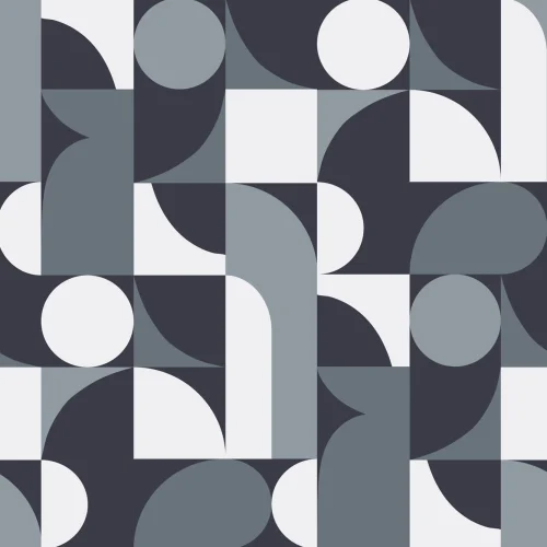 Carta da Parati Motivo Geometrico Blu Stile Mid Century