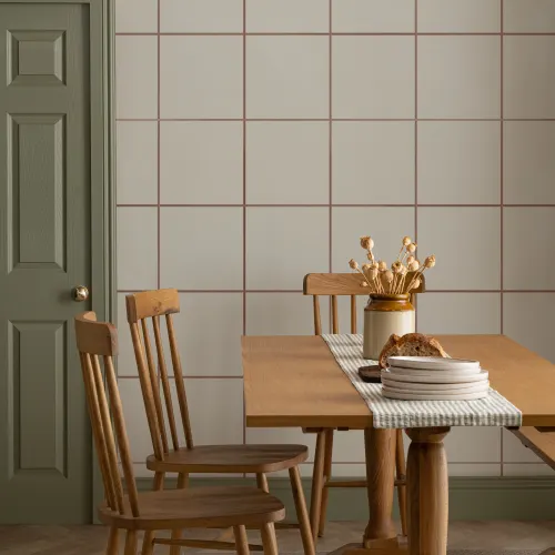 Terracotta Raster Geometrische Minimalistische Muurschildering