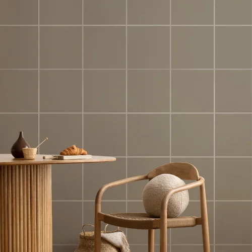 Greige minimalistisk geometrisk tapet til moderne rum