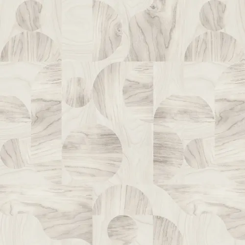 Beige Modern Geometric Wood Grain Shapes Wallpaper