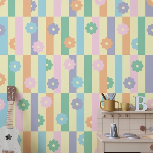 Elizabeth Olwen Flower Shift Pastel Mural