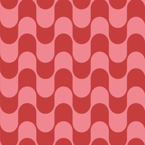 Pink & Red Retro Wavy Striped Wallpaper