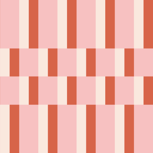 Papel pintado geométrico moderno Bauhaus rosa y naranja