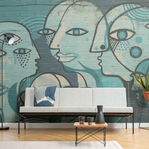 Outsider Art Graffiti Wallpaper Mural