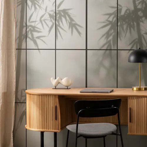 Green Bamboo Shoji Wall Mural For Serene Ambiance