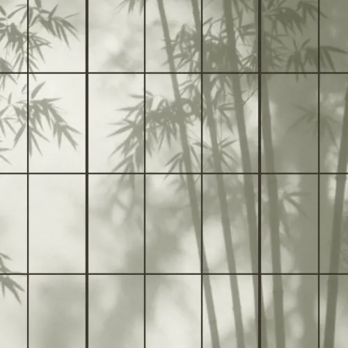 Green Bamboo Shoji Wall Mural For Serene Ambiance
