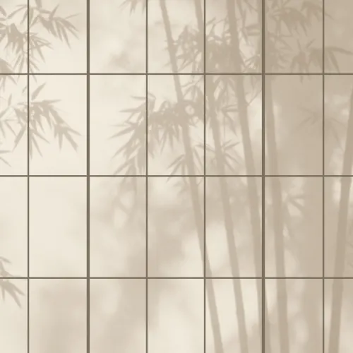 Beige Japanese Shoji Style Light Bamboo Wall Mural