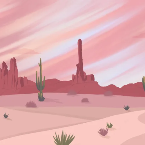 Wild West Cactus Desert Wallpaper Mural