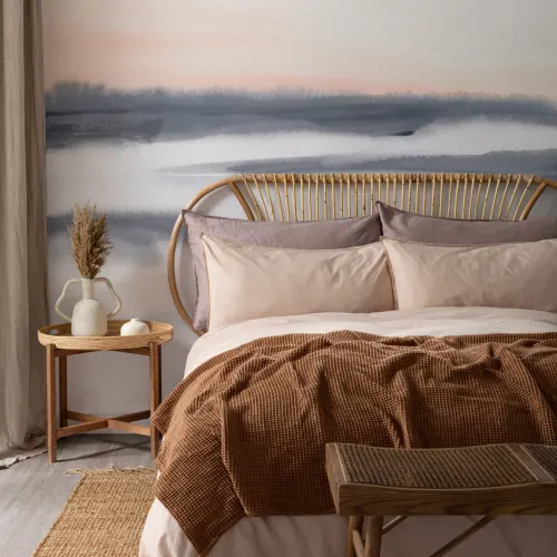 Kalm Aquarel Lucht en Landschap Behang Muurschildering