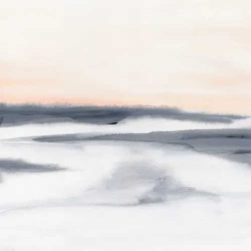 Kalm Aquarel Lucht en Landschap Behang Muurschildering