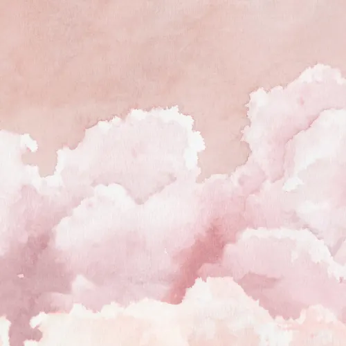 Pink Watercolor Clouds Wallpaper Mural