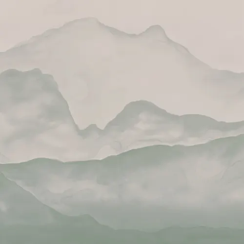 Sage Green Watercolor Mountain Wallpaper Mural