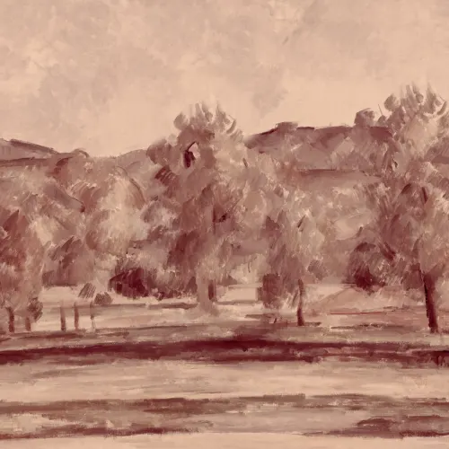 Autumn Landscape Wall Mural in Soft Dusk Tones
