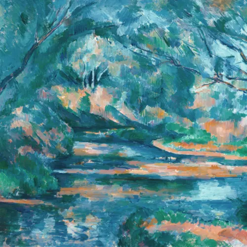 Mural de papel pintado The Brook en tonos azules fríos