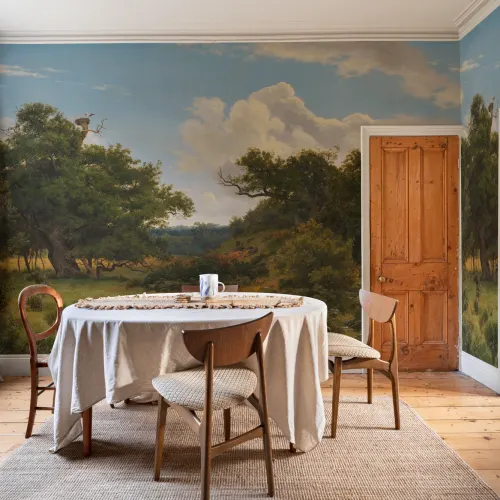 Classic Countryside Landscape Wall Mural Doe Glade by P. C. Skovgaard