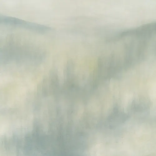Papier peint panoramique bleu brumeux Paysage abstrait calme Murale