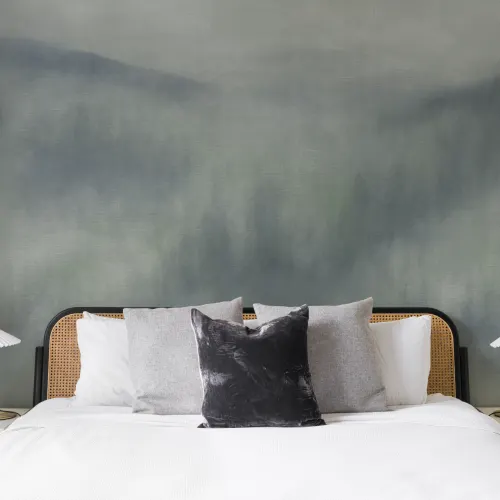 Green Misty Forest Fusion Nature Mural