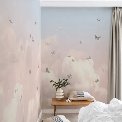 Sogno multicolore con farfalle classiche carta da parati per spazi sereni