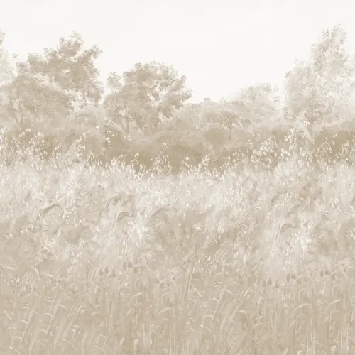 Papier peint panoramique Beige - Prairie d'été