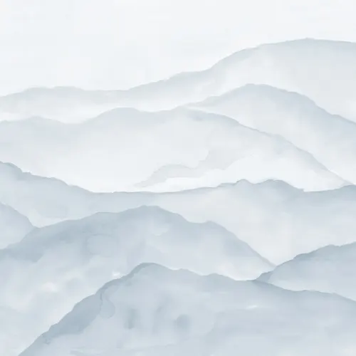 Light Blue Watercolor Mountains Mural