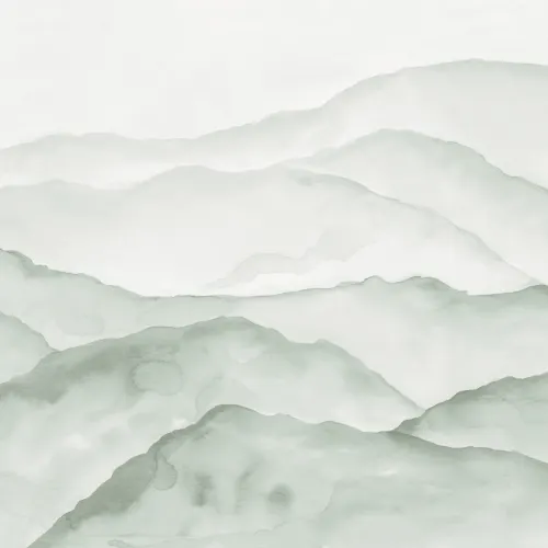 Light Green Watercolor Mountains Mural