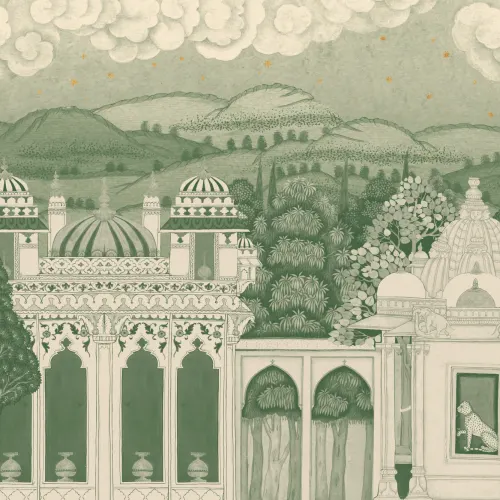 Green Temple Valley peisaj murale