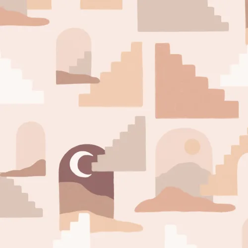 Neutral Desert Architecture Pattern Wallpaper Mural