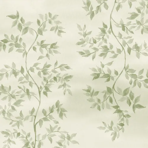 Soft Green Leaf Pattern Botanical Wall Mural