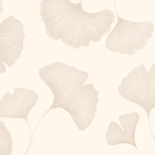 Neutral Ginkgo Leaf Mural
