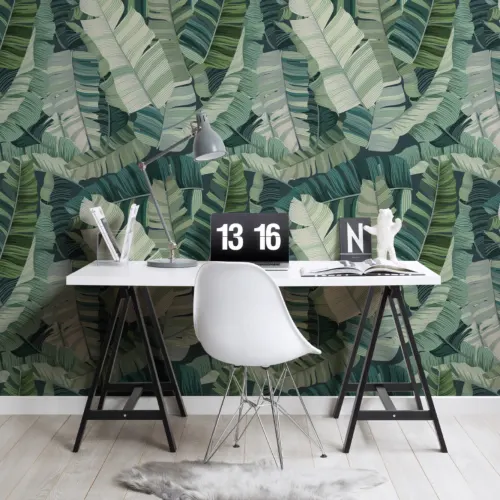 3D Camo Mixed Tropical Leaf Wallpaper Mural