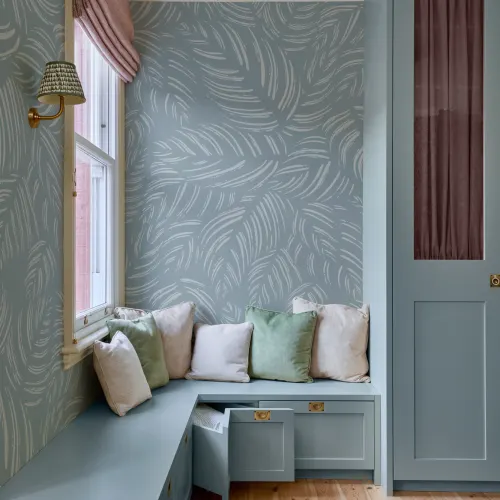 Blue Abstract Pattern Mural For A Calming Ambience