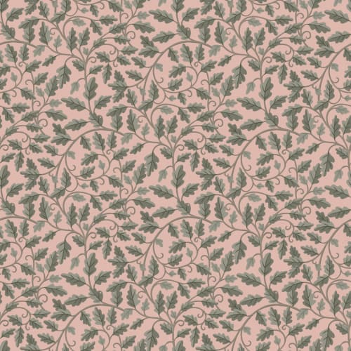 Pink Botanical Elegance Leaf Design Wallpaper Mural