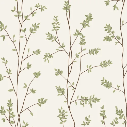 Klassieke groene botanische patroon muurschildering