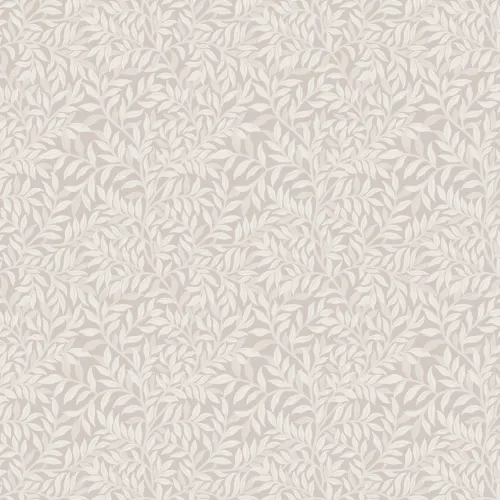 Beige botanisch bladpatroon muurschildering