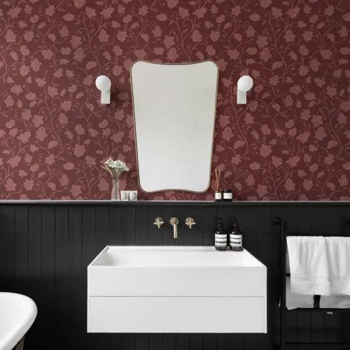 Papel pintado de Hiedra linda rosa