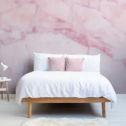 Gebarsten Roze Marmer Behang Muurschildering