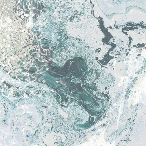 Teal, Blue & White Marble Wallpaper Mural