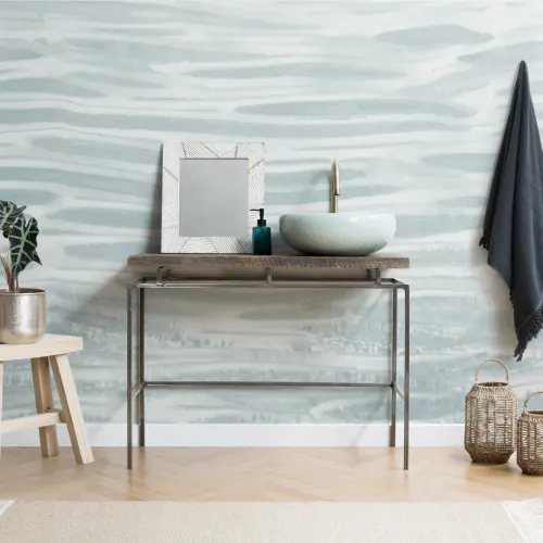 Blue Ocean Waves Effect Wallpaper Mural