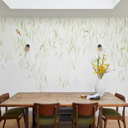 Trailing Foliage & British Birds Wallpaper Mural