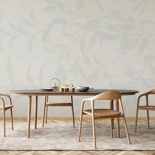 Blue Olive Tree Branch Mural