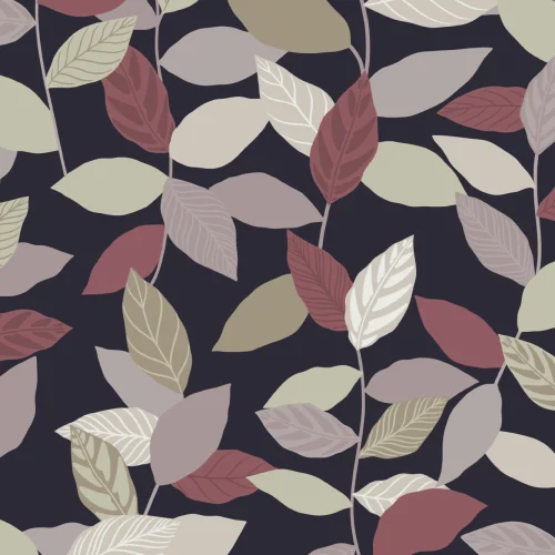 Dark Botanical Climbing Plants Pattern Wallpaper