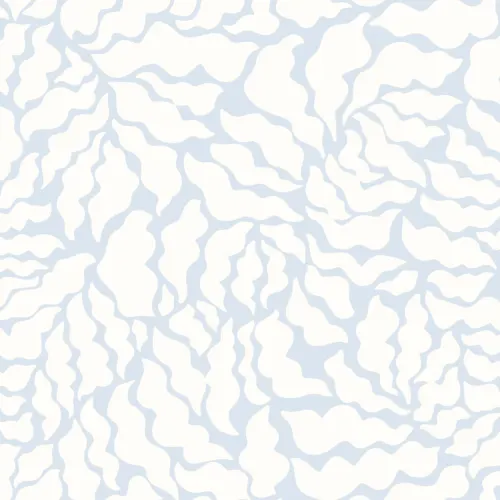 Carta da Parati Azzurra e Beige Chiaro con Forme Astratte Morbide