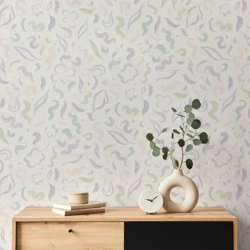 Lilac Abstract Foliage Leaves Wallpaper