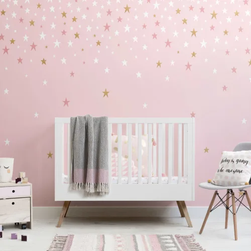 Mural de papel de parede Falling Pink Stars