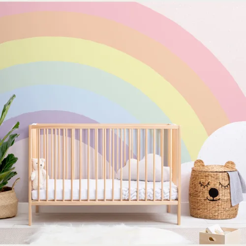 Kids Pastel Rainbow Mural Wallpaper