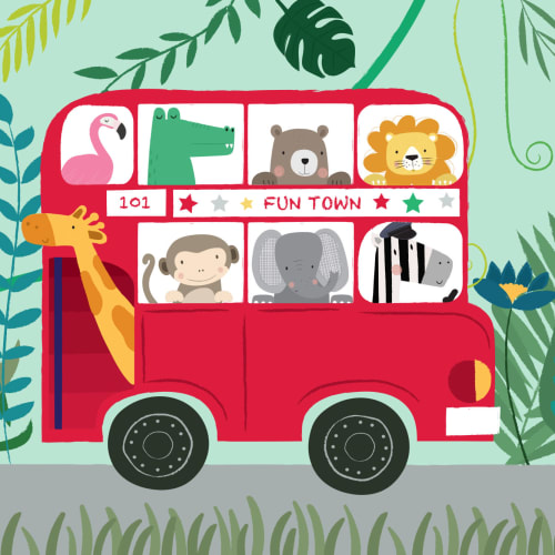 Routemaster Safari Dieren Behang Muurschildering